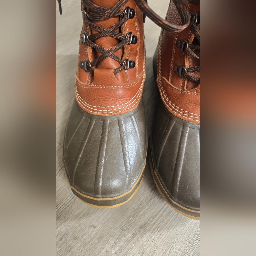 Mens LL Bean Brown Duck/Snow Boots Size 12 - Picture 2 of 13
